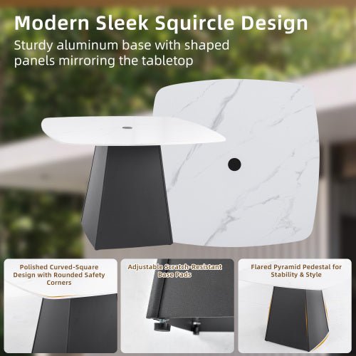 Belmore Pedestal Sintered Stone Swivel Chair 5-Piece Set - Sonkuki