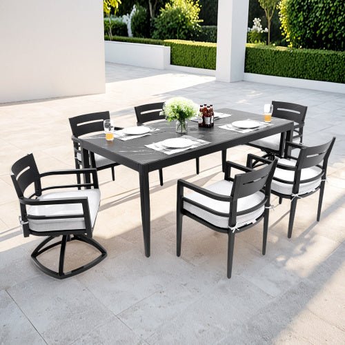 Belmore Sintered Stone 7-Piece Dining Set - Sonkuki
