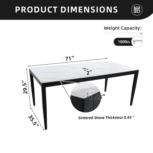 Belmore Sintered Stone Rectangular Dining Table - product image 16