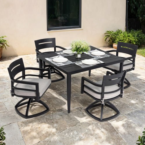 Belmore Square Dining Table Swivel Chair 5-Piece Set - Sonkuki