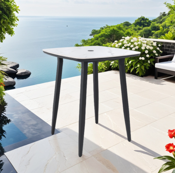 Belmore White Sintered Stone Bar Table - product image 8