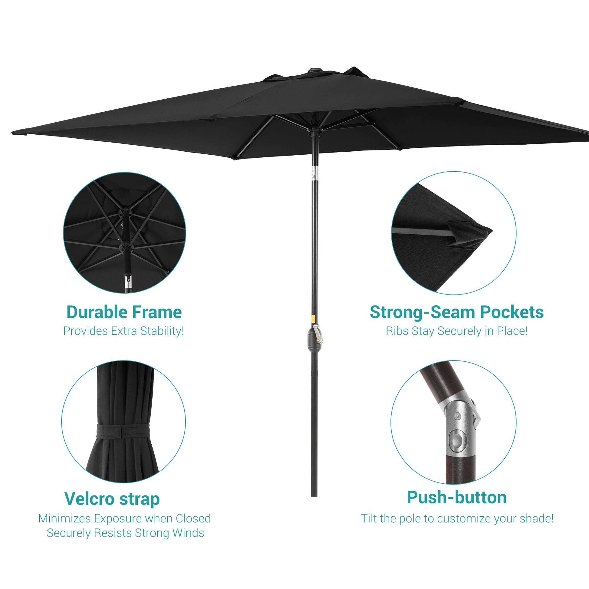 SONKUKI 9x6ft Market Umbrella.