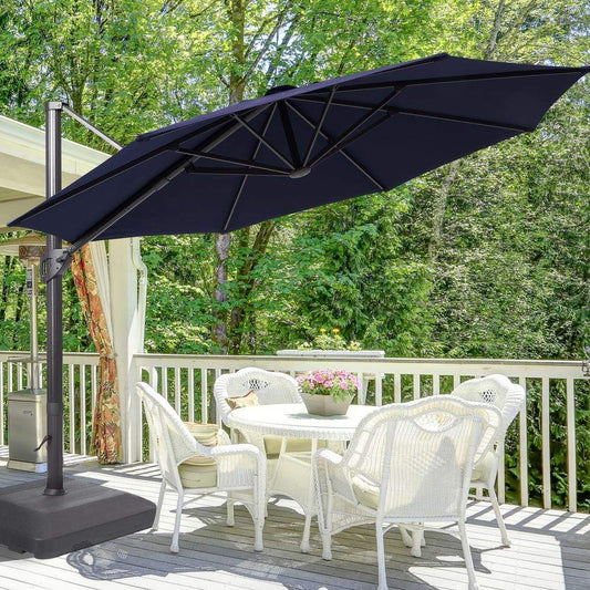 SONKUKI Cantilever Outdoor 11Ft Umbrella With a Base Stand - Sonkuki