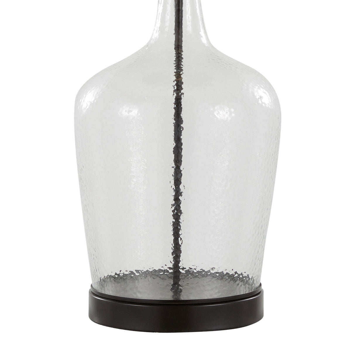 Botella 28" Contemporary Glass Table Lamp in Clear Dimpled Glass and Oil Bronze Metal with Natural Linen Shade and Built-In USB Port from Grandview Gallery by LumiSource - Set of 2 - Sonkuki