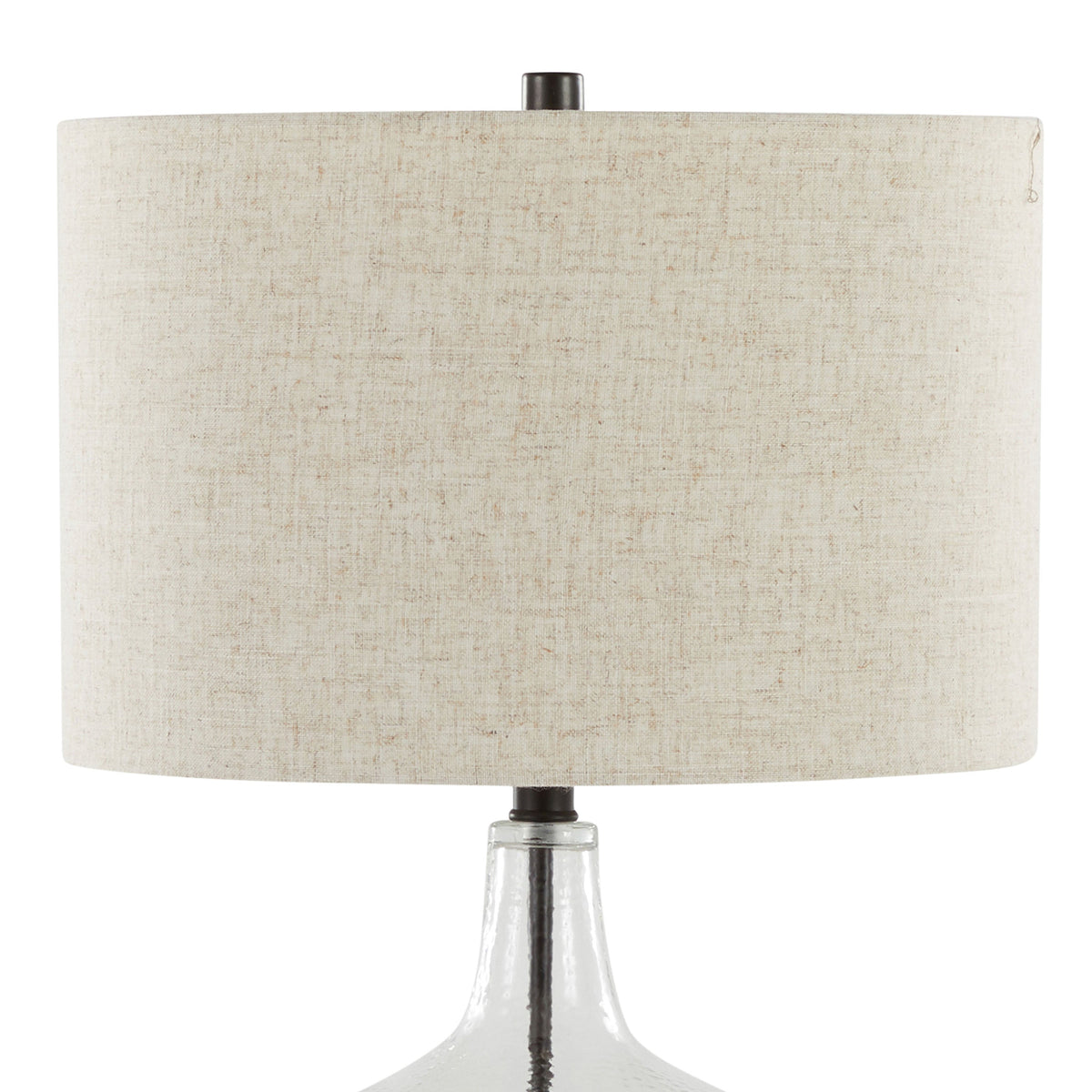 Botella 28" Contemporary Glass Table Lamp in Clear Dimpled Glass and Oil Bronze Metal with Natural Linen Shade and Built-In USB Port from Grandview Gallery by LumiSource - Set of 2 - Sonkuki