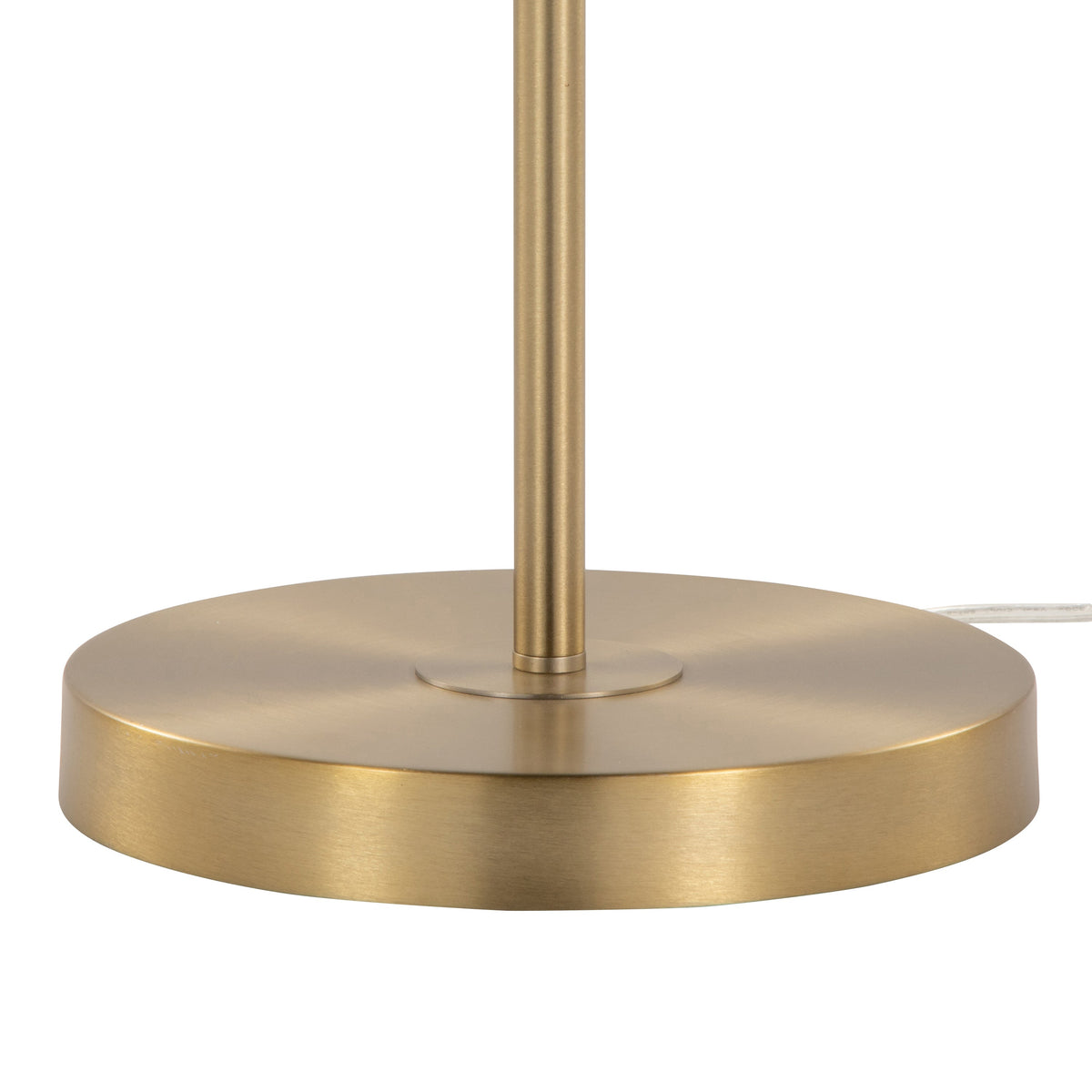 Bounty 62" Contemporary Metal Floor Lamp in Gold Metal with White Linen Shade from Grandview Gallery by LumiSource - Sonkuki