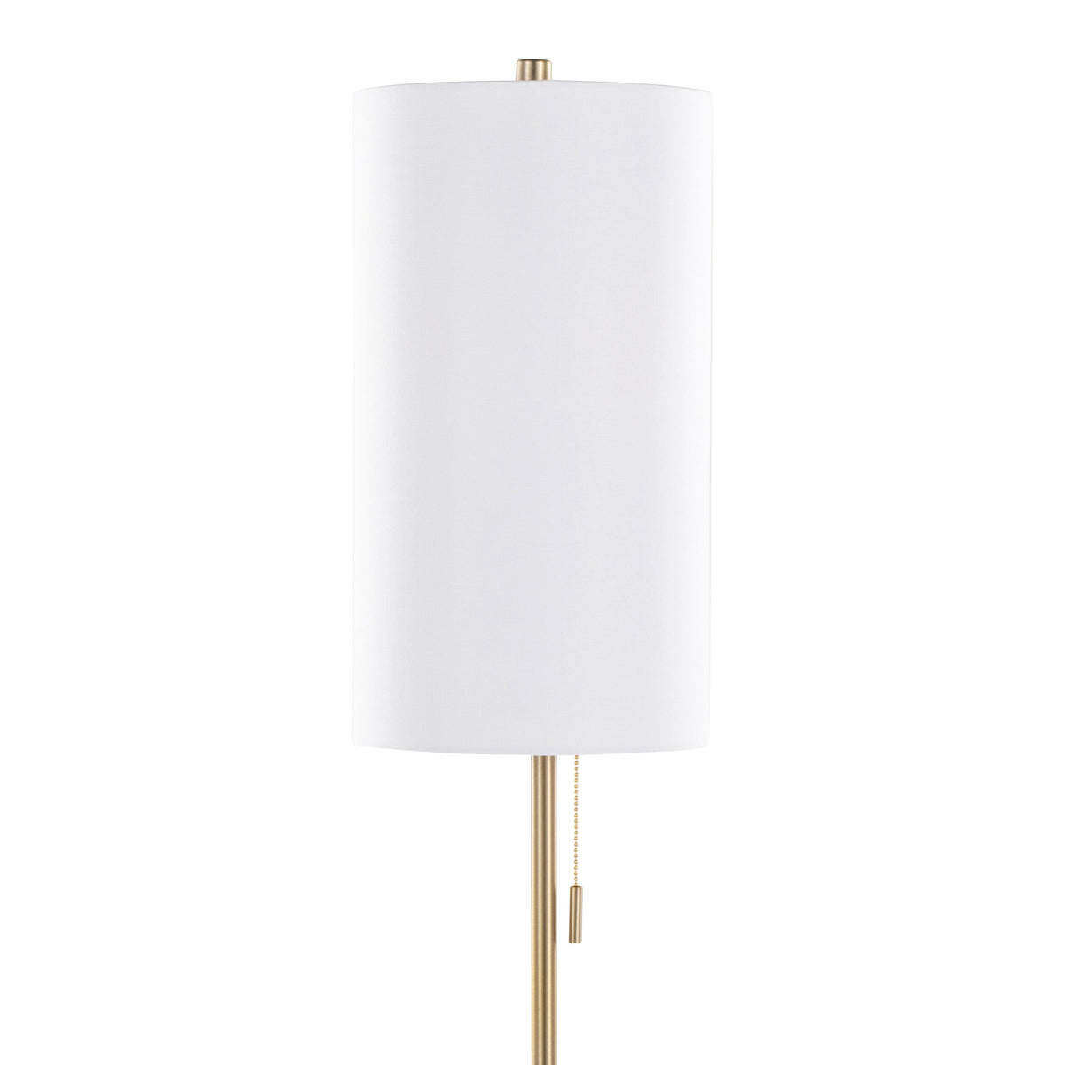 Bounty 62" Contemporary Metal Floor Lamp in Gold Metal with White Linen Shade from Grandview Gallery by LumiSource - Sonkuki