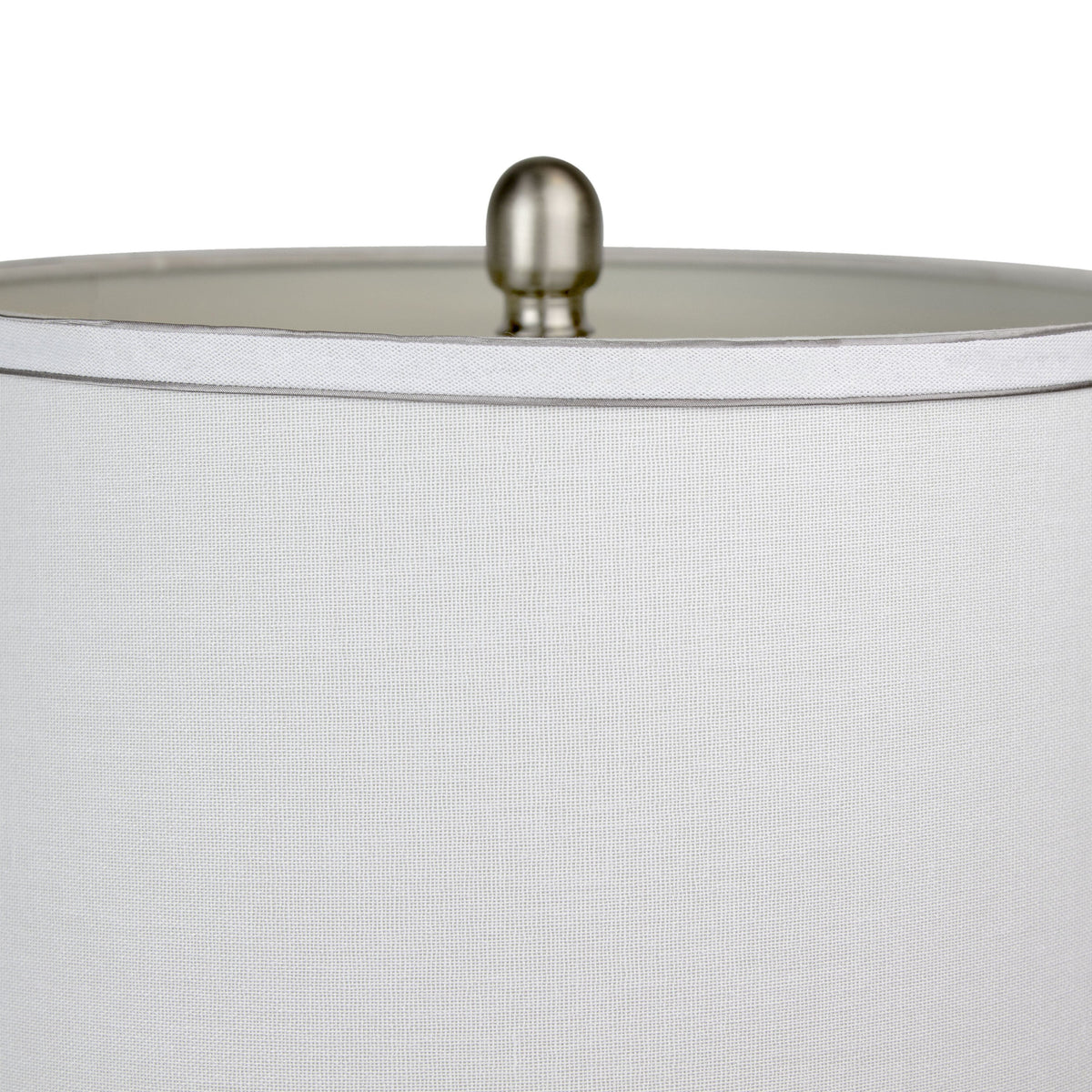 Cairo 28" Contemporary Metal Table Lamp in Brushed Nickel and White Linen Shade with Silver Trim from Grandview Gallery by LumiSource - Set of 2 - Sonkuki