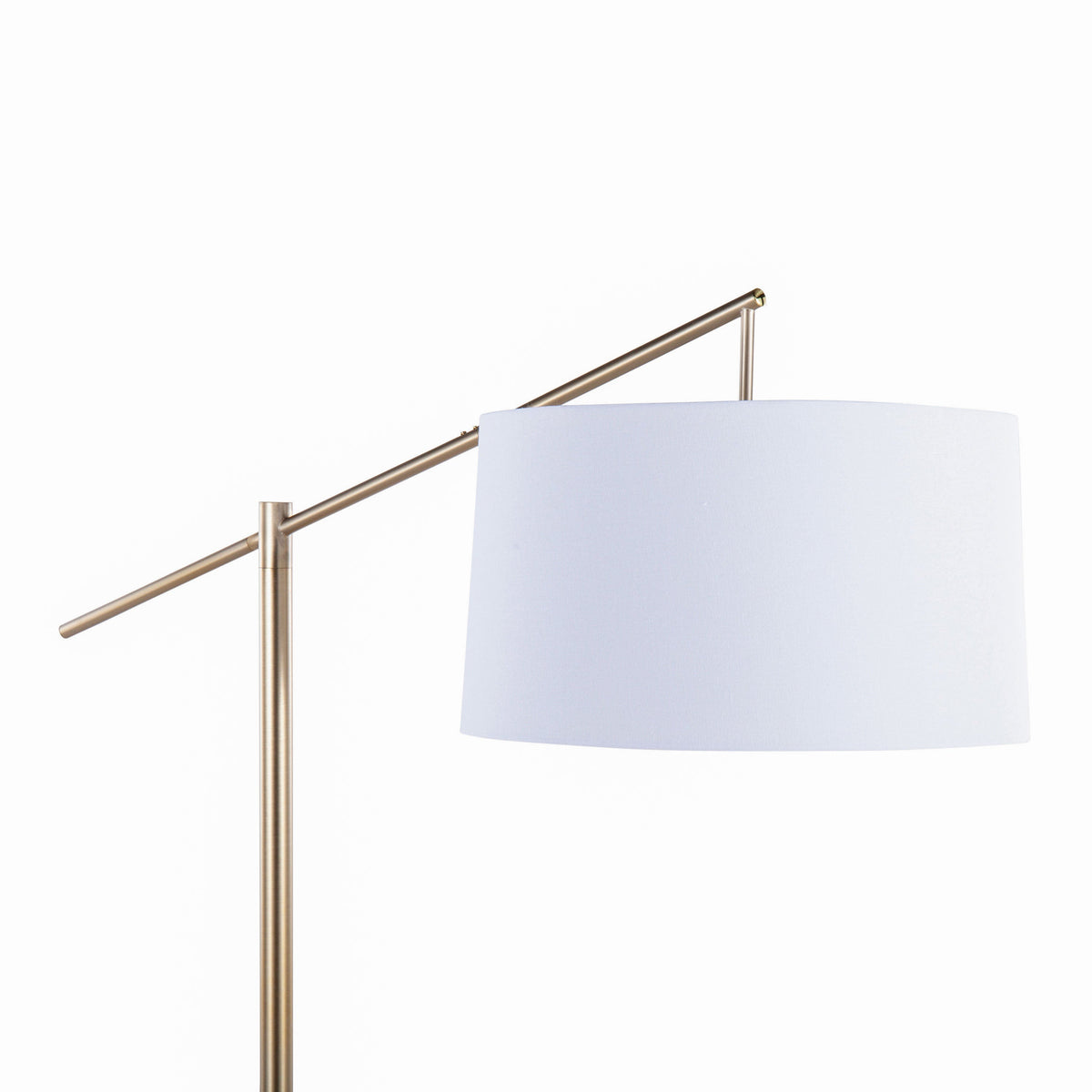 Casper 69" Contemporary Metal Floor Lamp in Gold Metal with Off-White Linen Shade from Grandview Gallery by LumiSource - Sonkuki