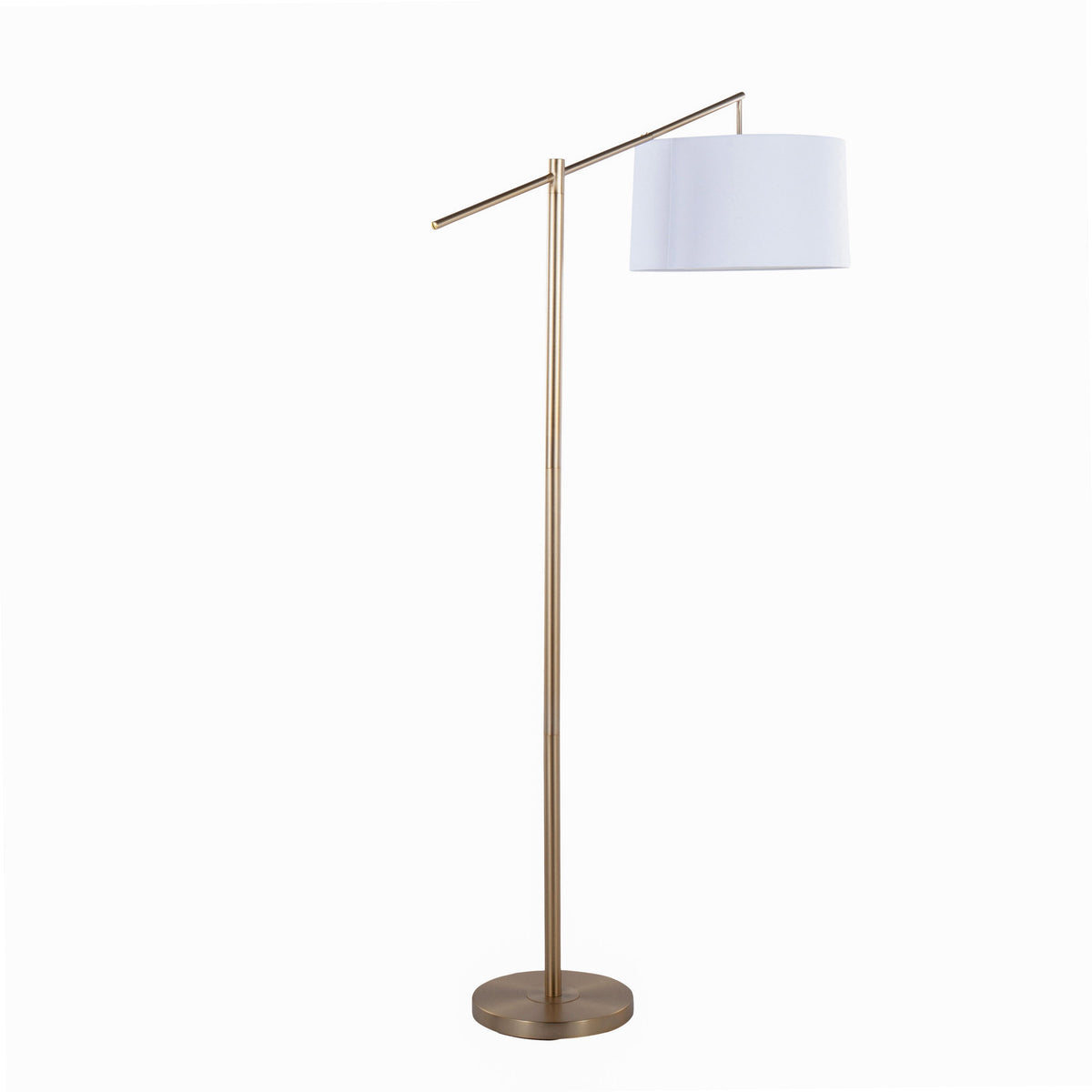 Casper 69" Contemporary Metal Floor Lamp in Gold Metal with Off-White Linen Shade from Grandview Gallery by LumiSource - Sonkuki
