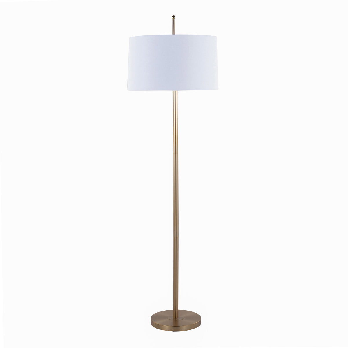 Casper 69" Contemporary Metal Floor Lamp in Gold Metal with Off-White Linen Shade from Grandview Gallery by LumiSource - Sonkuki