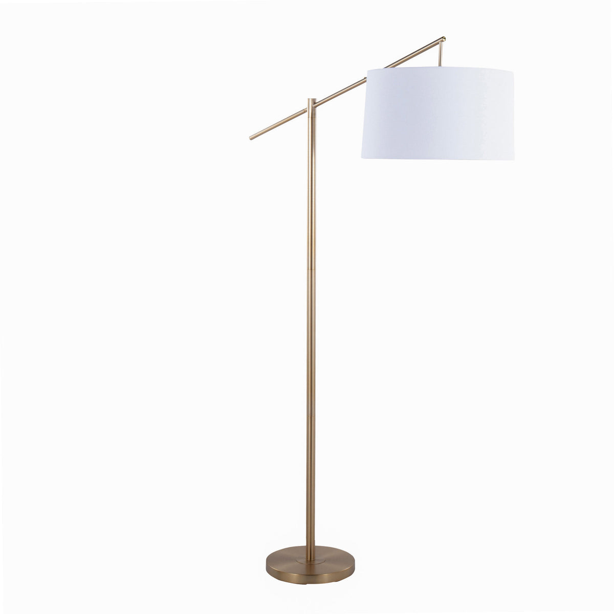 Casper 69" Contemporary Metal Floor Lamp in Gold Metal with Off-White Linen Shade from Grandview Gallery by LumiSource - Sonkuki