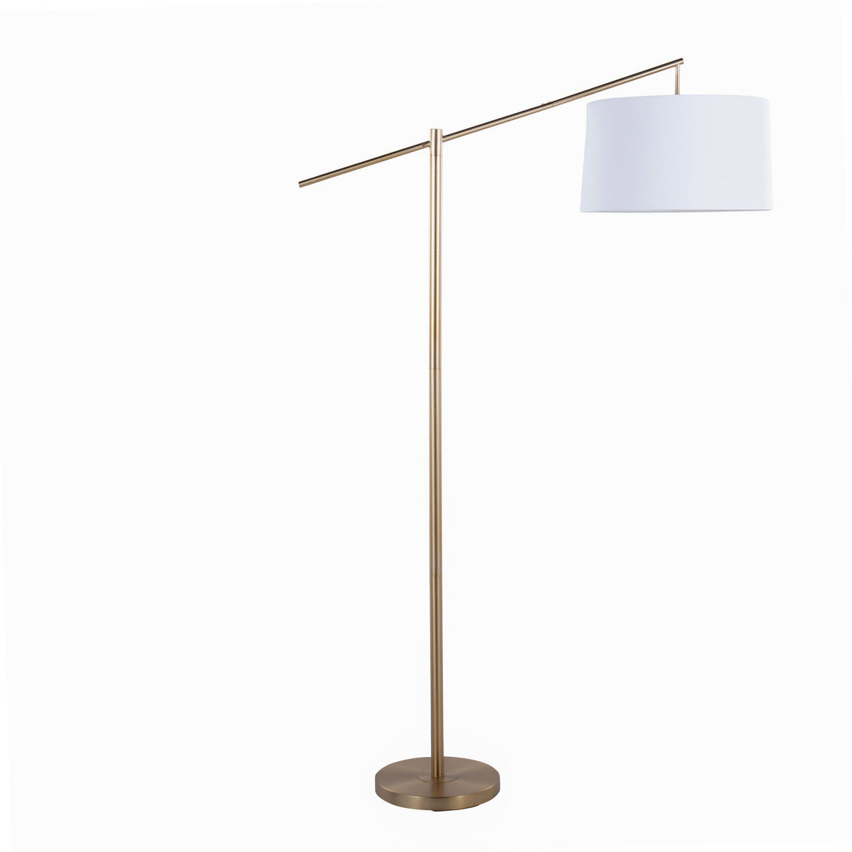 Casper 69" Contemporary Metal Floor Lamp in Gold Metal with Off-White Linen Shade from Grandview Gallery by LumiSource - Sonkuki