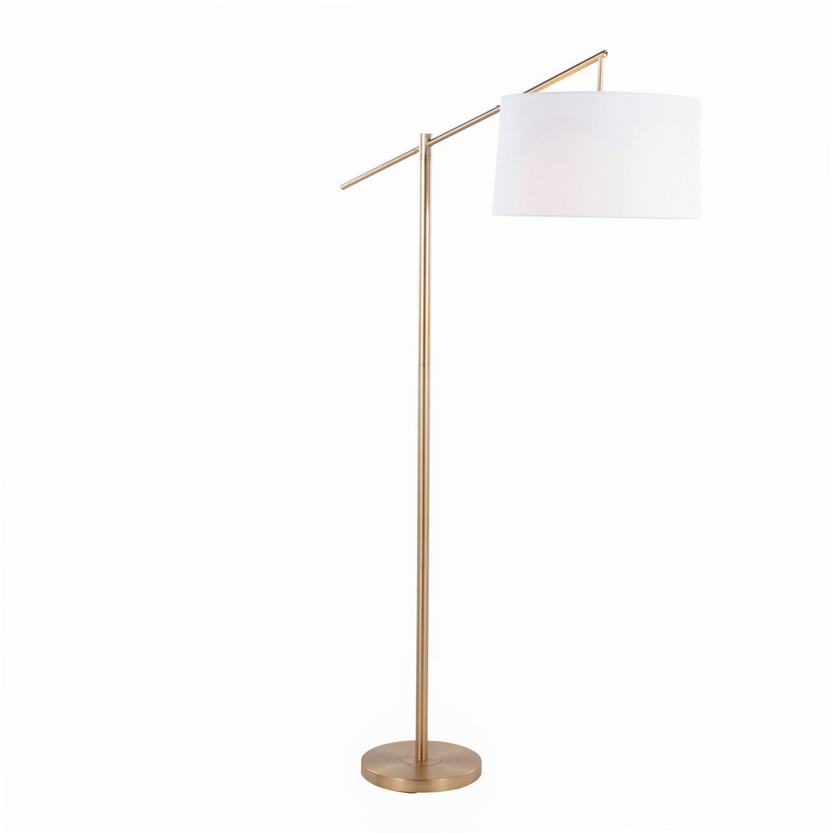 Casper 69" Contemporary Metal Floor Lamp in Gold Metal with Off-White Linen Shade from Grandview Gallery by LumiSource - Sonkuki