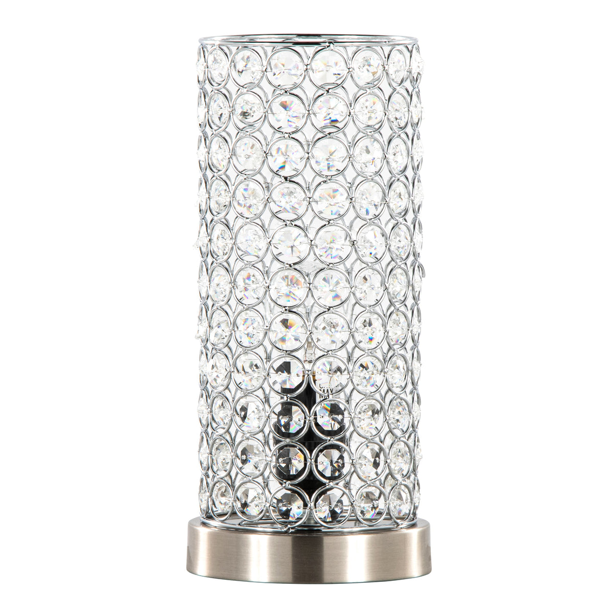 Chandelier 11" Contemporary Uplight in Brushed Nickel with Clear Crystal and Chrome Metal Accents from Grandview Gallery by LumiSource - Set of 2 - Sonkuki