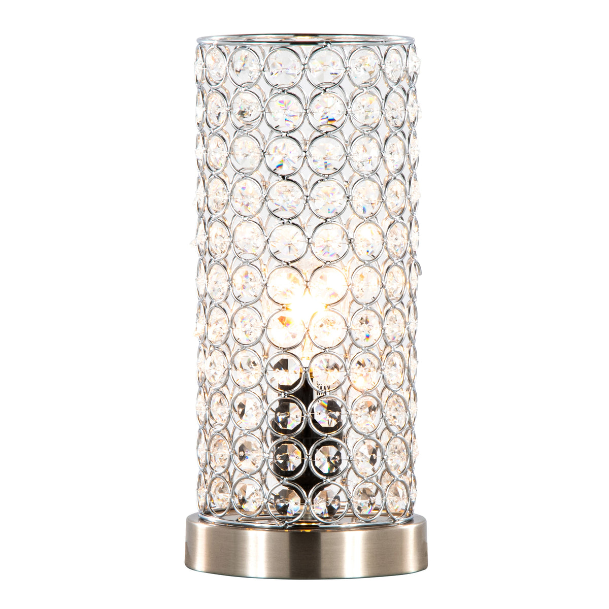 Chandelier 11" Contemporary Uplight in Brushed Nickel with Clear Crystal and Chrome Metal Accents from Grandview Gallery by LumiSource - Set of 2 - Sonkuki