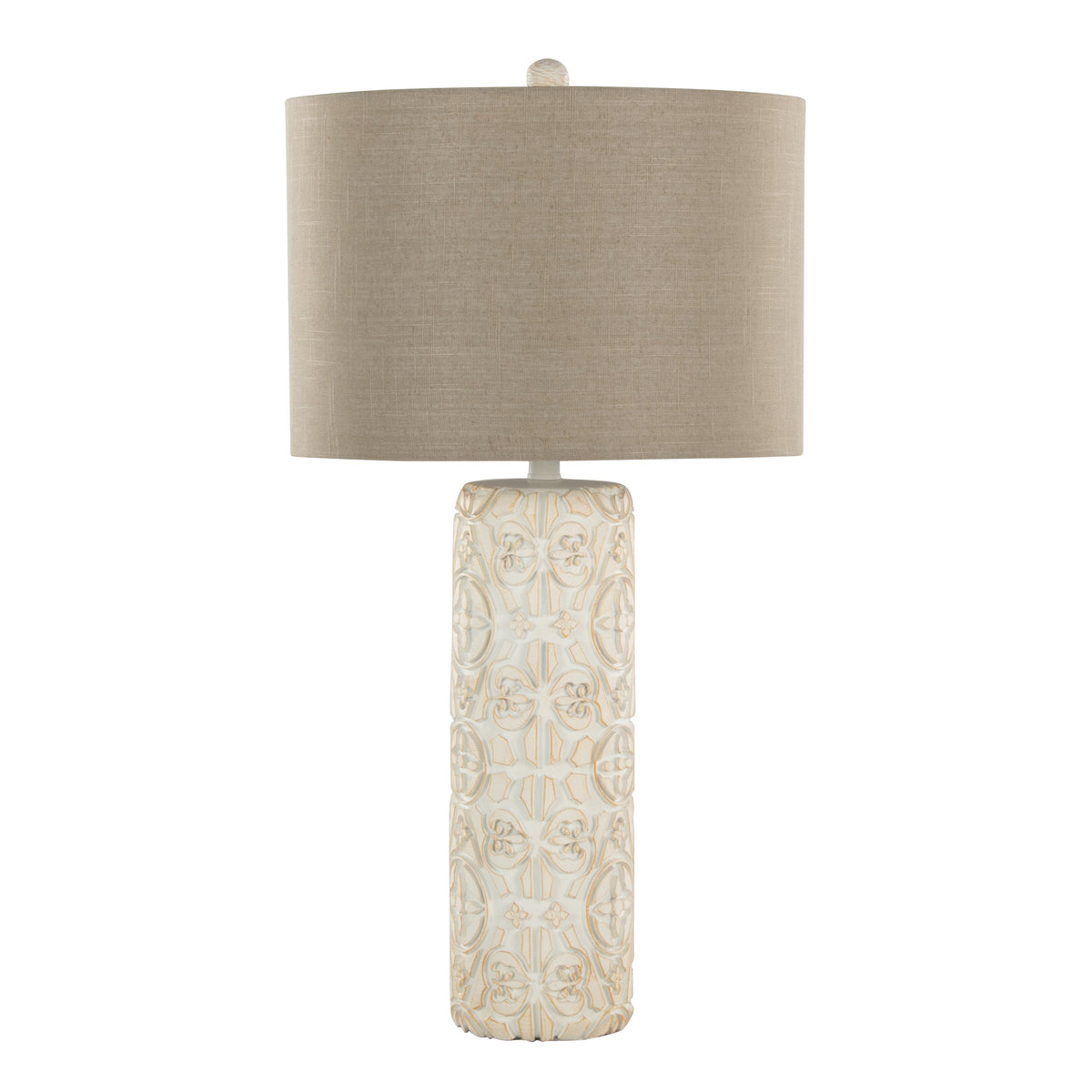Charlotte 30" Contemporary Polyresin Table Lamp in Brushed Taos Brown Polyresin with Beige Linen Shade from Grandview Gallery by LumiSource - Set of 2 - Sonkuki