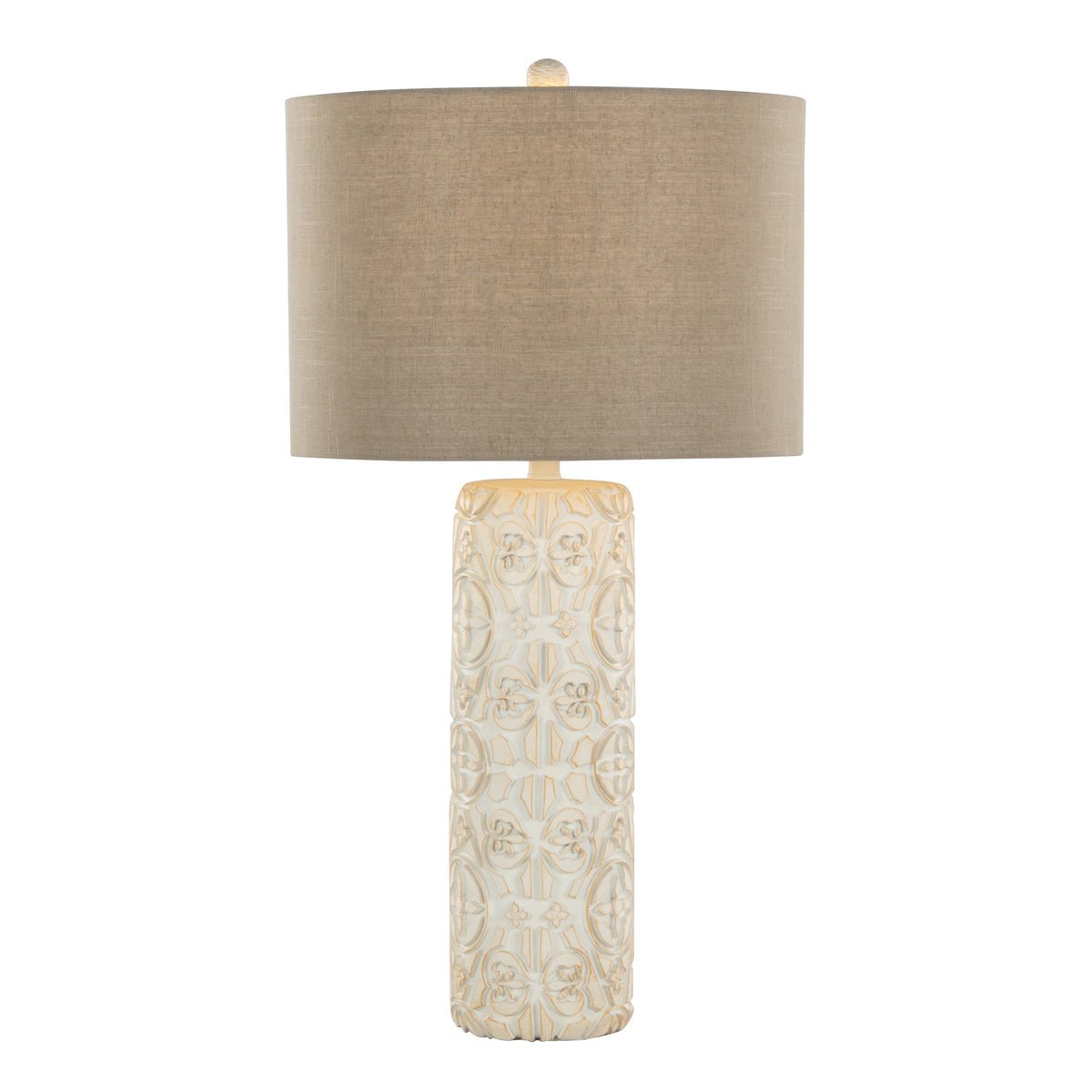 Charlotte 30" Contemporary Polyresin Table Lamp in Brushed Taos Brown Polyresin with Beige Linen Shade from Grandview Gallery by LumiSource - Set of 2 - Sonkuki