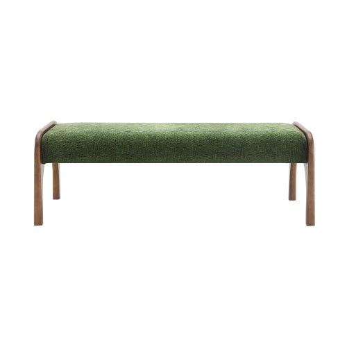 Chenille Bedroom Bench with Sculpted Wood Legs - product image 2