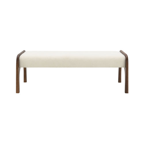 Chenille Bedroom Bench with Sculpted Wood Legs - product image 11
