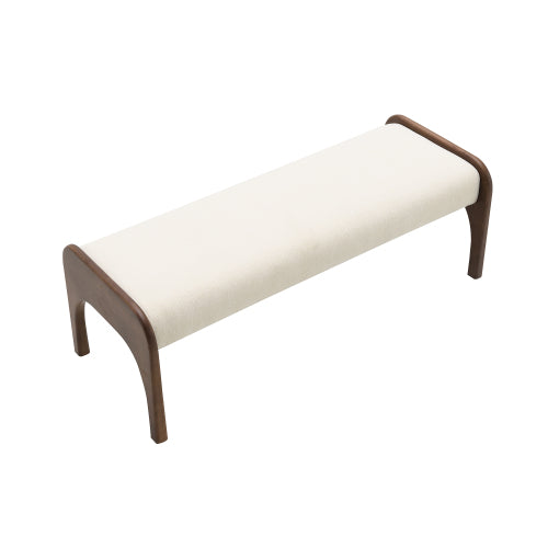 Chenille Bedroom Bench with Sculpted Wood Legs - product image 12