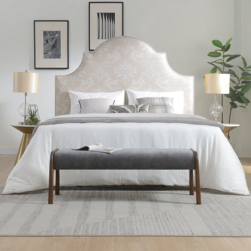 Chenille Bedroom Bench with Sculpted Wood Legs - product image 16