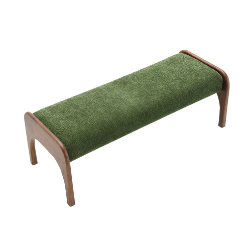 Chenille Bedroom Bench with Sculpted Wood Legs - product image 4