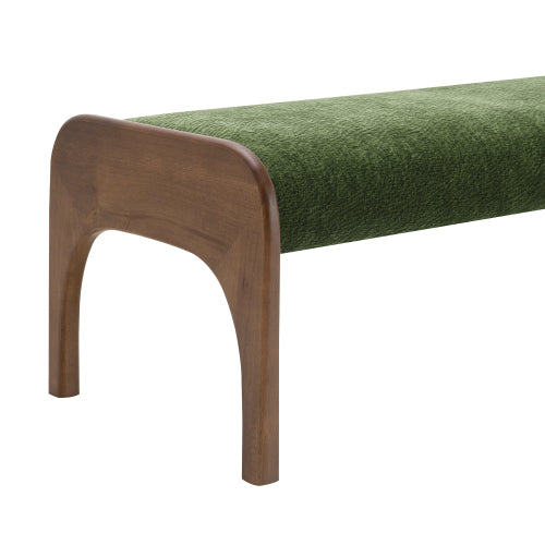 Chenille Bedroom Bench with Sculpted Wood Legs - product image 6