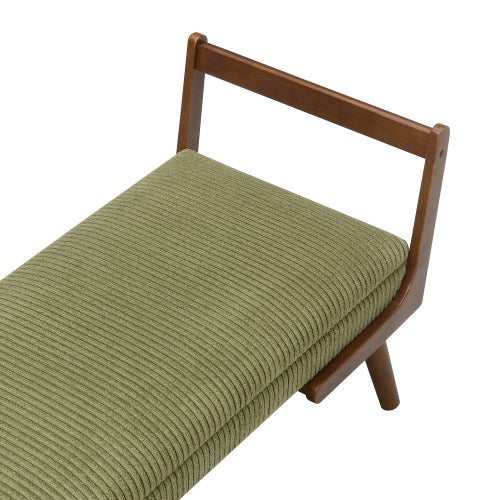 Chenille Bedroom Bench with Solid Wood Legs - Sonkuki