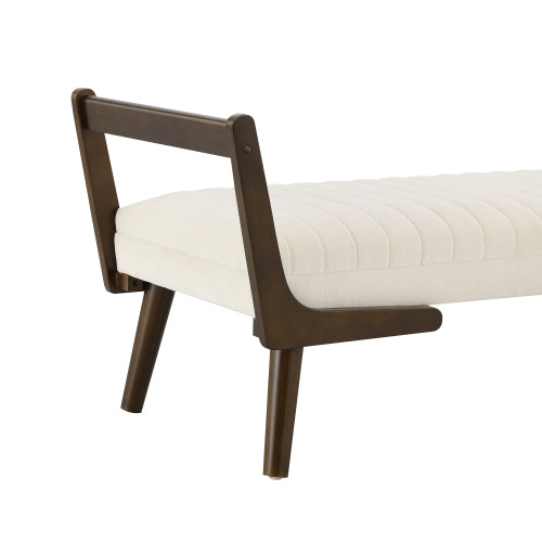 Chenille Bedroom Bench with Solid Wood Legs - product image 5