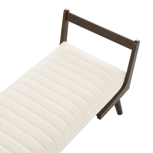Chenille Bedroom Bench with Solid Wood Legs - product image 6