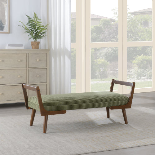 Chenille Bedroom Bench with Solid Wood Legs - product image 7