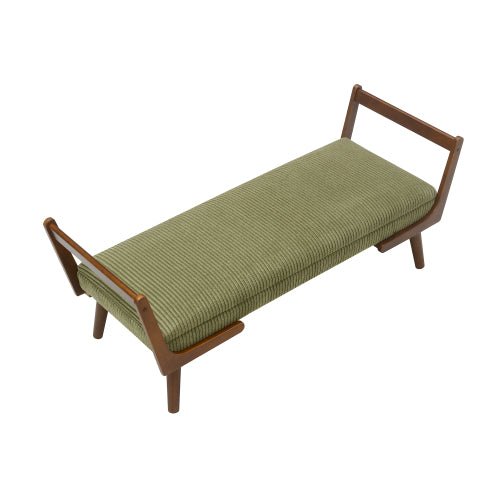 Chenille Bedroom Bench with Solid Wood Legs - Sonkuki