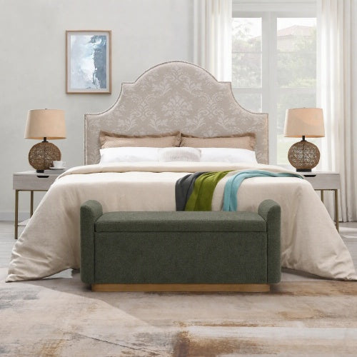 Chenille Storage Ottoman with Faux-Wood Base - product image 16