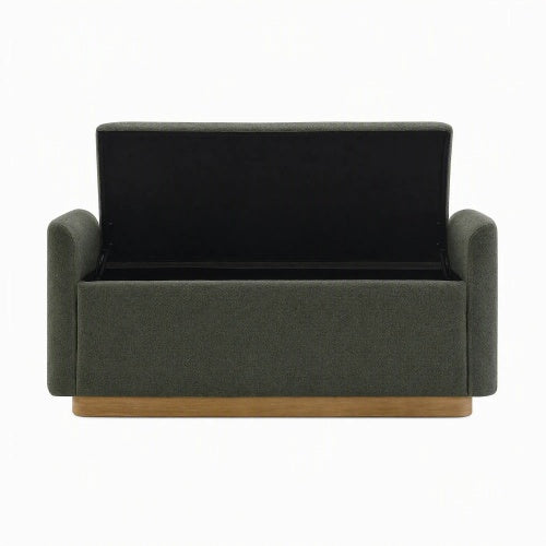 Chenille Storage Ottoman with Faux-Wood Base - product image 19