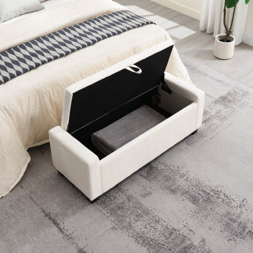 Chenille Storage Ottoman with Pull Handle - product image 3