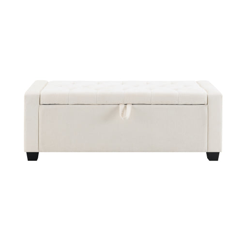 Chenille Storage Ottoman with Pull Handle - product image 4