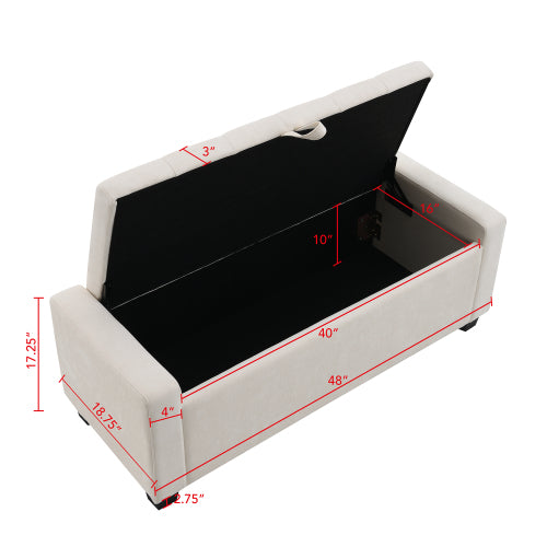 Chenille Storage Ottoman with Pull Handle - product image 5