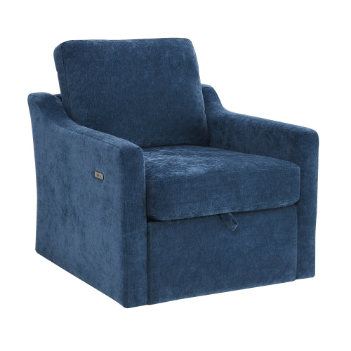 Chenille Swivel Accent Chair with USB Port and Storage - product image 4