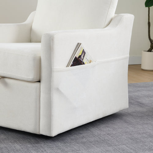 Chenille Swivel Accent Chair with USB Port and Storage - product image 7