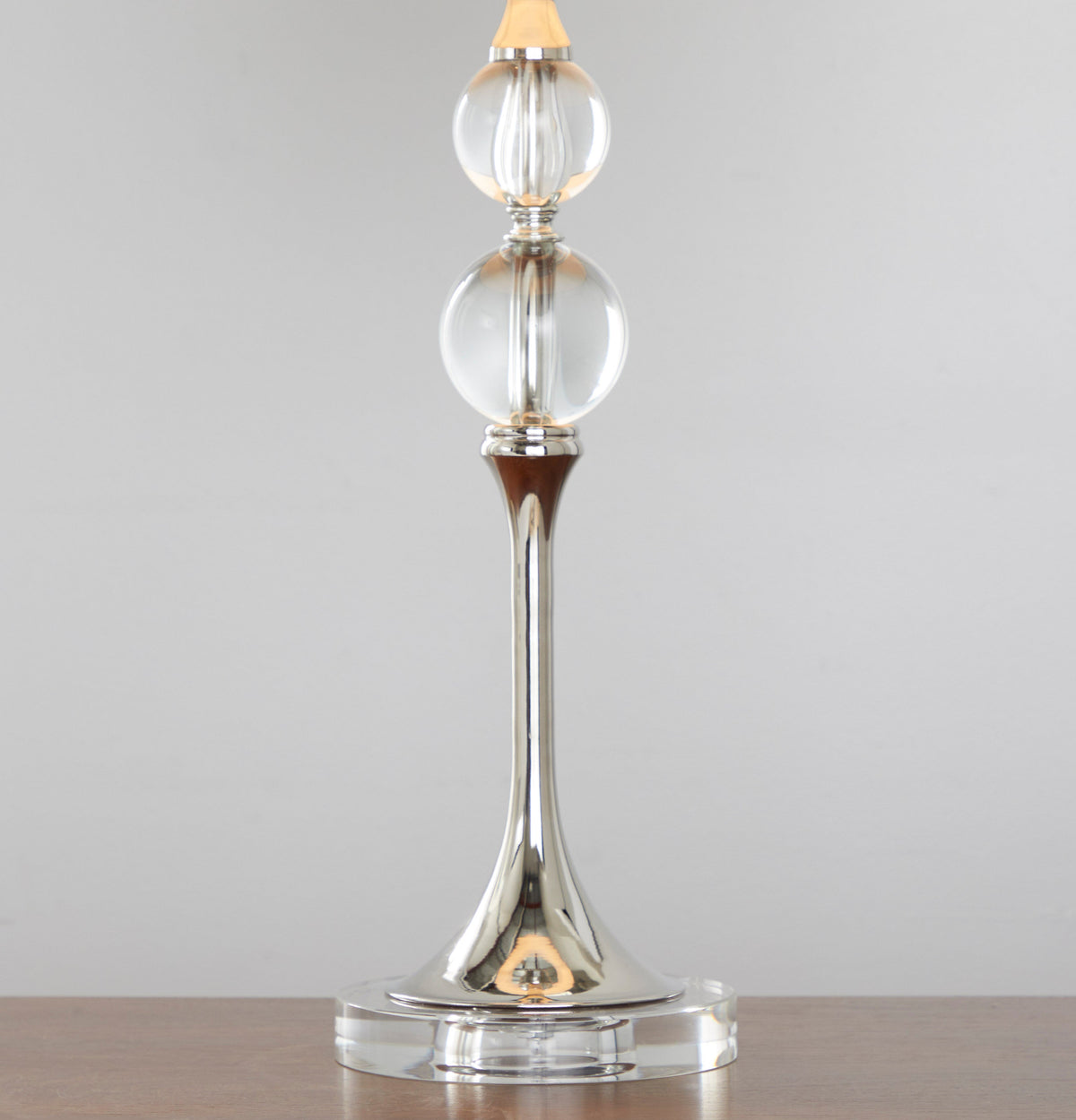 Clara 26" Contemporary Crystal Table Lamp in Clear Crystal and Polished Nickel with White Linen Shade from Grandview Gallery by LumiSource - Set of 2 - Sonkuki