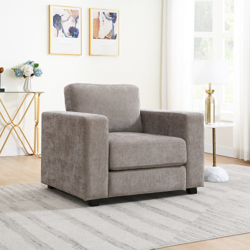 Classic Chenille Armchair with Wide Arms - main product image