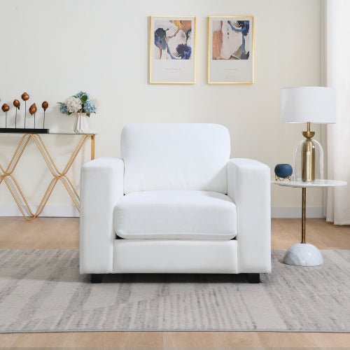 Classic Chenille Armchair with Wide Arms - Sonkuki