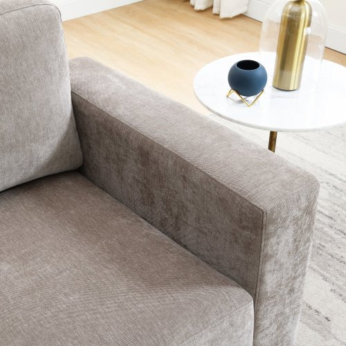 Classic Chenille Armchair with Wide Arms - Sonkuki
