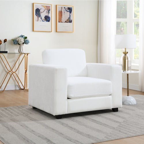 Classic Chenille Armchair with Wide Arms - Sonkuki