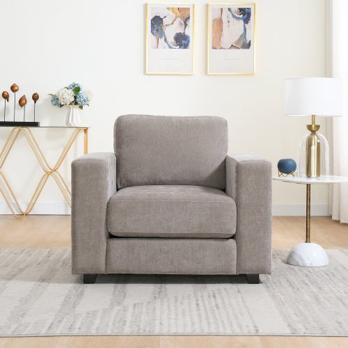 Classic Chenille Armchair with Wide Arms - Sonkuki
