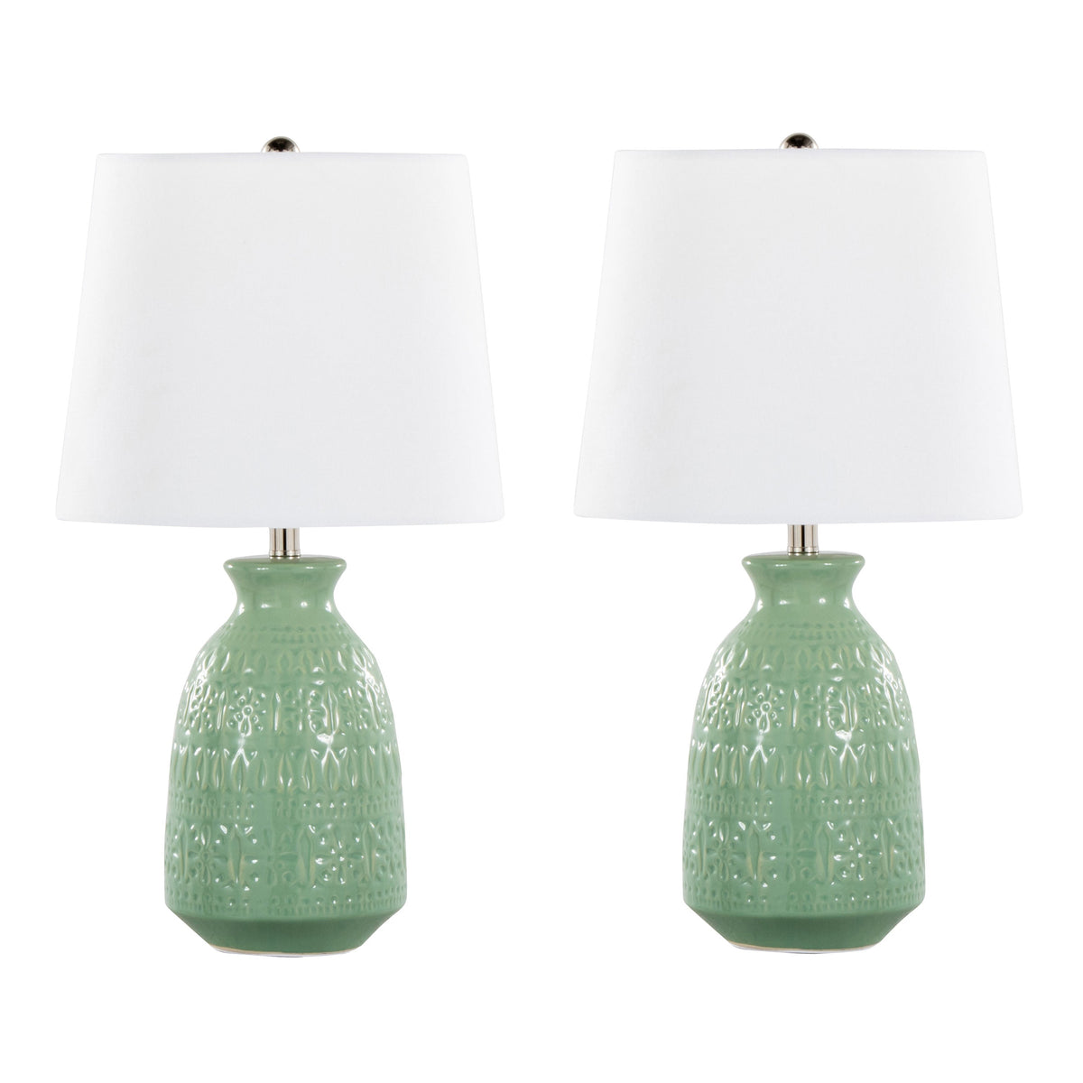 Claudia 20" Contemporary Ceramic Accent Lamp - Sonkuki