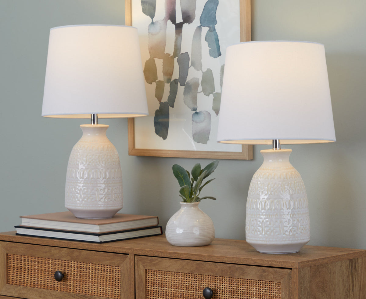 Claudia 20" Contemporary Ceramic Accent Lamp - Sonkuki