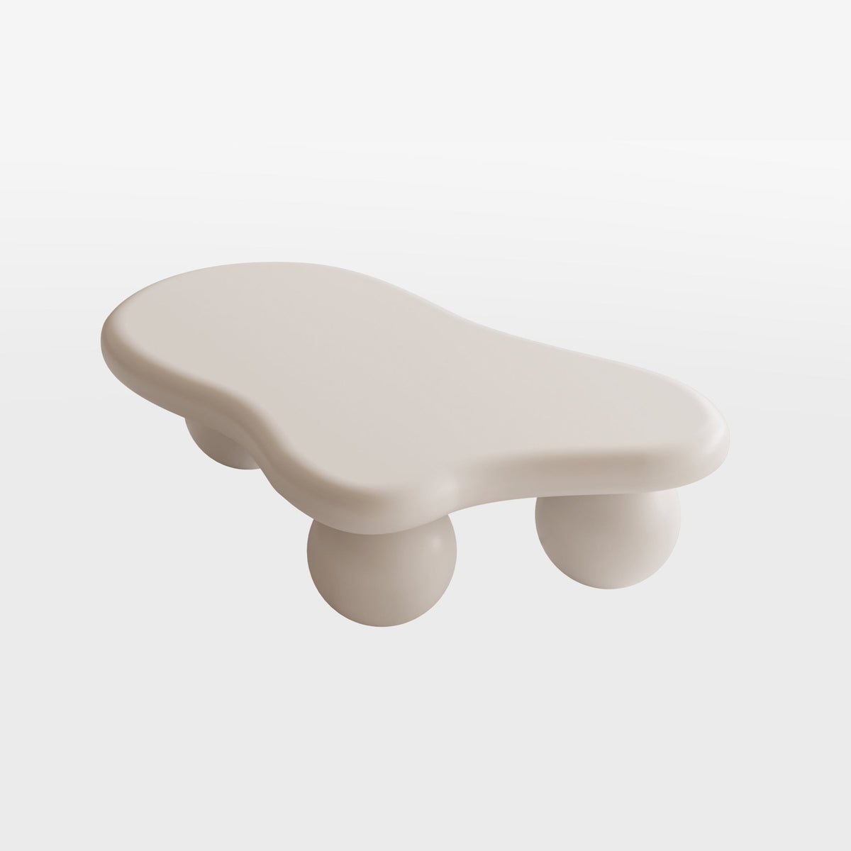Cloud Shaped Coffee Table with 3 Ball Legs for Living Room - Sonkuki
