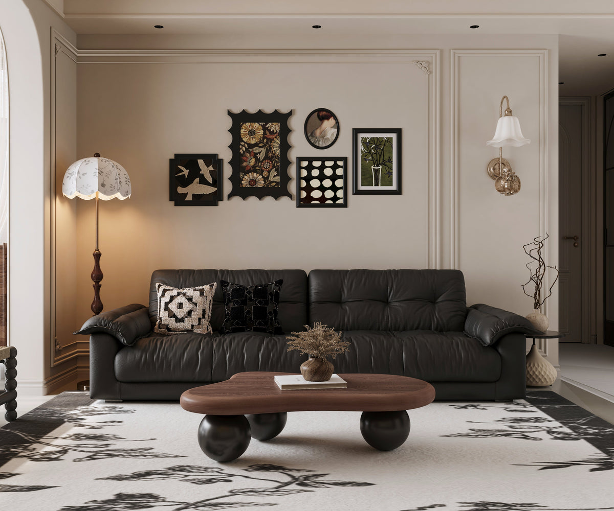 Cloud Shaped Coffee Table with 3 Ball Legs for Living Room - Sonkuki